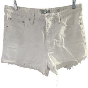Lucky Brand Women's White Raw Hem Distressed Jean Shorts 14/32